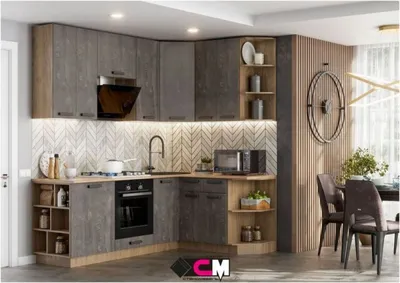 Модульная кухня Пасаденна железный камень в Челябинске - mebel-74.com