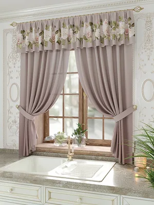 Комплект штор шторная лента (крючки), кулиска, 9206756 тюль 200х260 см — 2  шт., ламбрекен 700х150 см — 1 шт. ♥ купить в интернет-магазине Helga ✨ | от  5233 руб.