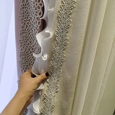 Натуральная льняная штора с кружевом Valance white, 140x110 см. цена |  pigu.lt