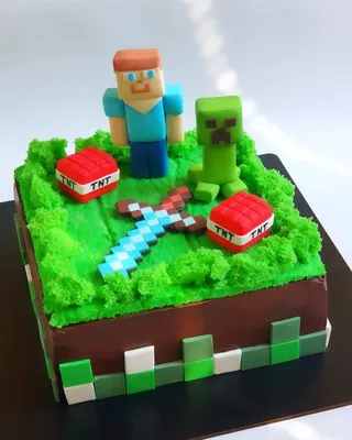 Торт Майнкрафт на День Рождения мальчику. Cake Minecraft - YouTube