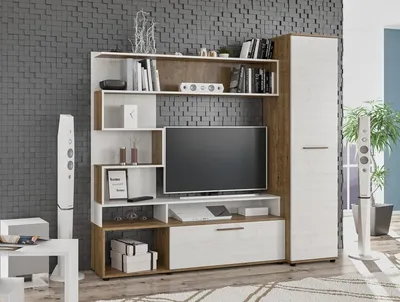 Мини-стенка в гостиную Эмма 190х158х42 арт. 10277885, купить в Москве по  цене 15 260 руб. - фото, габариты, отзывы | Интернет-магазин MnogoDivanov