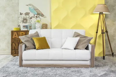 Диван Ларс мини, цвет Желтый, размер 185 см в Москве, цена 64 971 руб.:  купить Маленькие раскладные диваны в интернет-магазине с доставкой