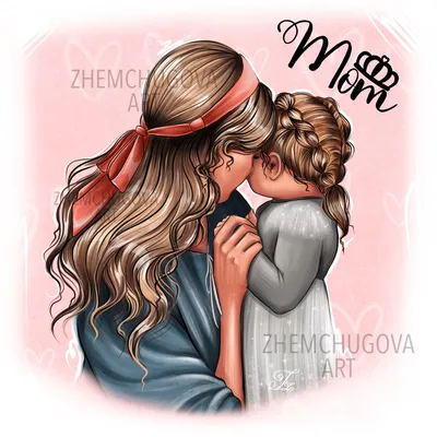 Мама и дочь | Mother daughter art, Beautiful girl drawing, Mom art