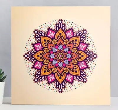 Rainbow beige mandala print wall art - TenStickers