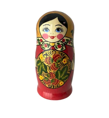 Traditional Matryoshka. Russian Dolls Black Gold. Large Nesting Dolls