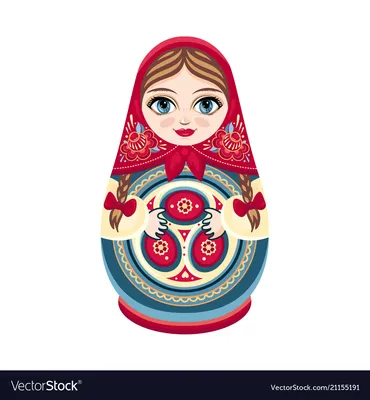 Moscow matreshka slavic souvenir Royalty Free Vector Image