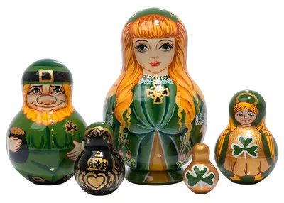 Traditional Matryoshka Dolls. Russian Dolls. Nesting dolls for Kids