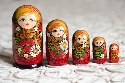 Beautiful Russian traditional nesting dolls matreshka Stock Photo | Adobe  Stock