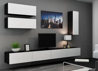 100 лучших идей: современная тумба под телевизор фото | Living room wall  units, Modern wall units, Living room designs