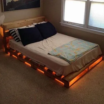 Кровать из поддонов своими руками пошагово + 800 | Diy pallet bed, Pallet  bed with lights, Wooden pallet beds