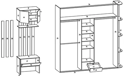 PDF - Универсальная прихожая (чертеж) | Лаборатория мебели