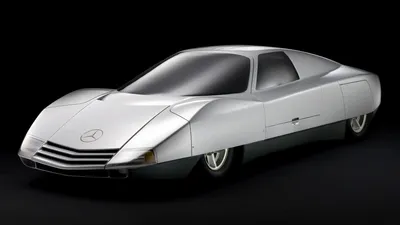 Картинка Mercedes-Benz C111 в зеркале заднего вида