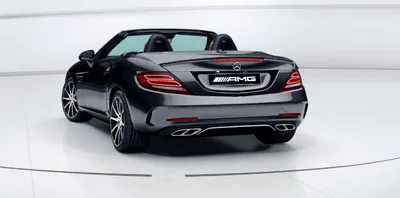 Картинка красного кабриолета Mercedes-Benz SLC-класса на берегу океана