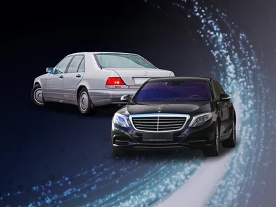 Белый Mercedes-Benz W222 на фоне неба