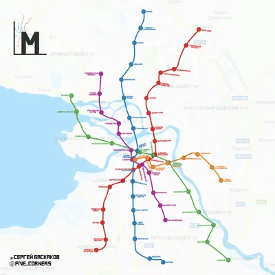 Cхема линий Петербургского метрополитена