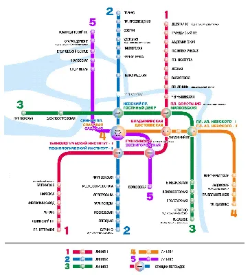 Cхема линий Петербургского метрополитена