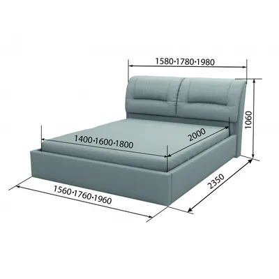 Мягкая кровать 160х200 Нега (ТЭКС) Светло-серый