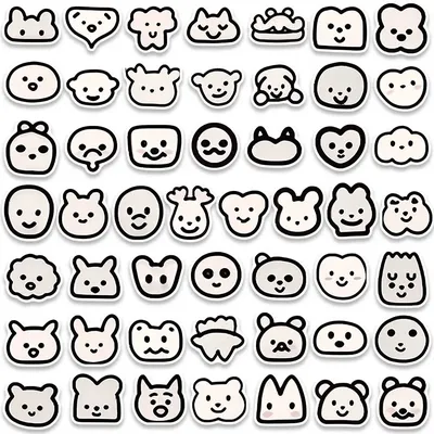 100pcs Funny Cartoon Black and White Meme Mini Stickers For Luggage Phone  Guitar Laptop Waterproof Graffiti Vinyl Decals - AliExpress