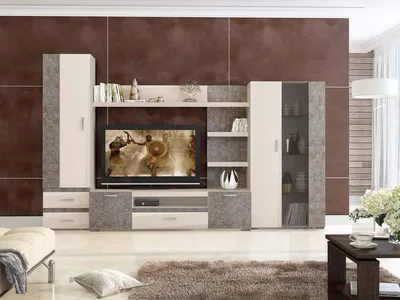 Темная стенка в гостиную купить недорого, доставка - Furnikon