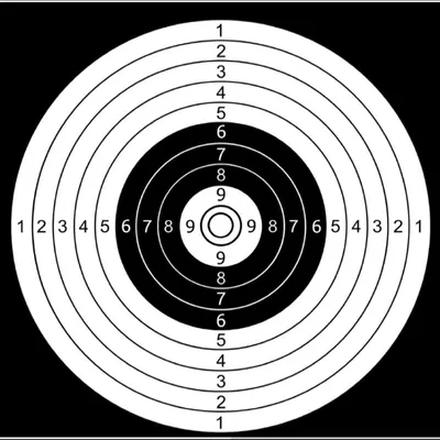 Мишень для пневматики \"Черно-белая\", 140*140 280гр (50шт) в Москве и  Московской области