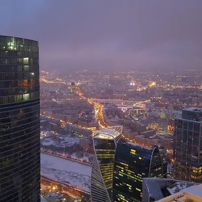 Москва вечером.Москва Сити .на небе…» — создано в Шедевруме