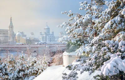 Пейзаж маслом \"Москва. Зимой на Васильевском спуске\" 50x60 AR171002 купить  в Москве