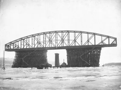 Императорский мост через Волгу, 1956 г. / 28 Января 1956 / История  Ульяновска / Годы и люди