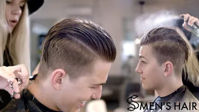 Современный мужской undercut с переходом на затылке