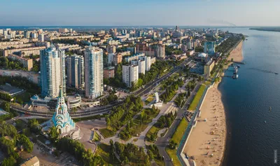 Летняя набережная Самары с высоты | IWphoto.ru