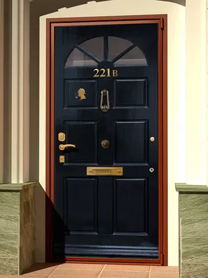 Наклейка на дверь - Шерлок 221b, купить | Интерьерные наклейки