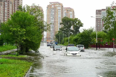 Наводнение—2013. Хабаровск. 1.09. Вид на Затон и окрестности с ЖК «Парус»