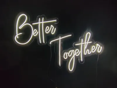 Неоновая вывеска Better Together на свадьбу | Jazz Light - ретро гирлянды и  буквы с лампами