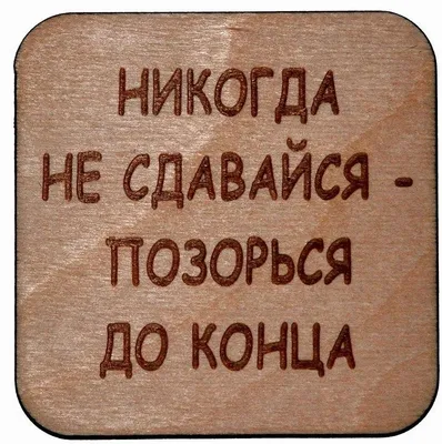 Магнит на холодильник RiForm \"Никогда не сдавайся - позорься до конца\",  фанера толщиной 4мм RIF070 - купить по выгодной цене в интернет-магазине  OZON (169410586)