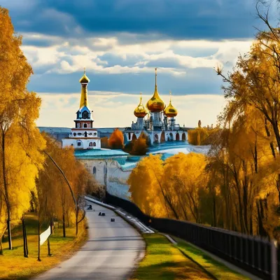 Осенний закат в Нижнем Новгороде | Пикабу