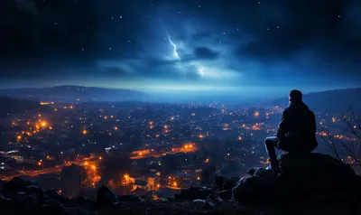 Ночной город, вид сверху, симметрично…» — создано в Шедевруме