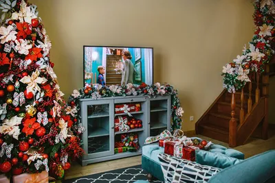 Новогодняя гостиная | Christmas living room | Идеи домашнего декора,  Интерьер, Идеи для мебели