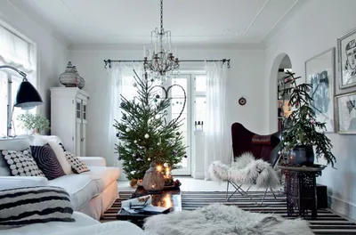 Новогодняя гостиная | Christmas living room | Интерьер, Декор, Гостиная