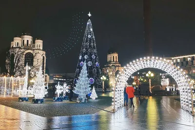 На площади Победы в Калининграде украсили новогоднюю ёлку