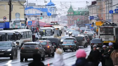 Прекрасный город Томск в зимний период времени