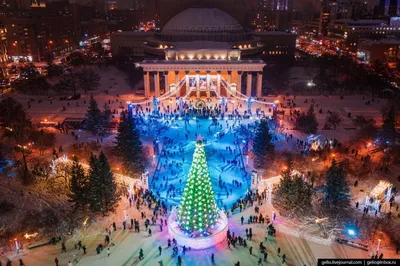 Предновогодний Новосибирск показали с высоты. Фото