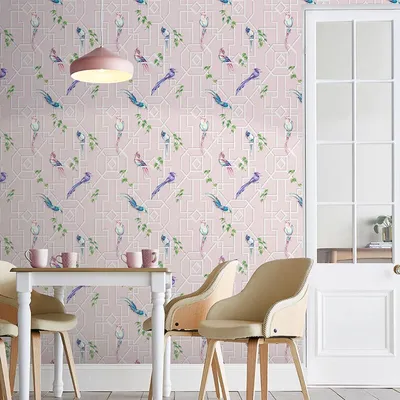 Shimmer Birds Wallpaper Soft Grey (ILW980044) - Wallpaper from I Love  Wallpaper UK