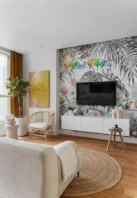 Комбинированные обои для зала (100 фото): 10 видов дизайна для гостиной с  обоями двух цветов