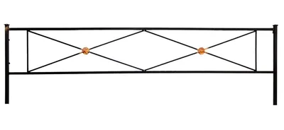 Купить ограду на могилу из нержавеющей стали с крестом Нж-1 в Москве