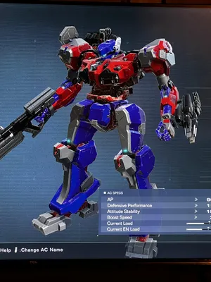 My attempt at Optimus Prime! If anyone manages to make an Autobot decal,  I'd love to steal the share code :) : r/armoredcore