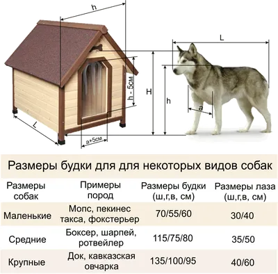 Таблица соответствия размеров будки породам собак. \"Правильная будка\" — это  сооружение с определенным микроклиматом, достаточно простор… | Будки, Планы  будок, Будка