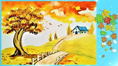 Как просто нарисовать осень, осеннее дерево.Paint autumn. Easy painting. -  YouTube | Рисунки, Осенние деревья, Детские рисунки