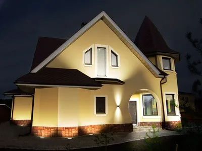 Освещение фасада дачи, архитектурная подсветка частного дома, architectural  lighting | Освещение веранды, Дом снаружи, Дом