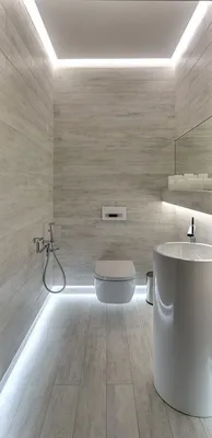Яркое освещение по периметру пола и потолка в ванной | Modern bathroom  design, Minimalism interior, Bathroom interior