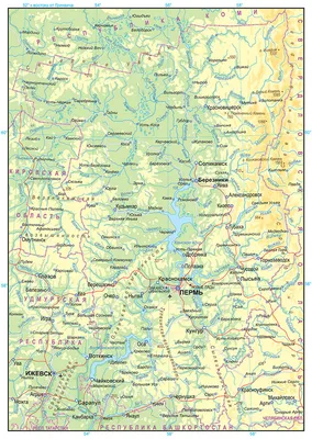 Карта Перми автомобильная. Карта Перми и пригородов. Карта окрестностей  города Пермь, A0 -