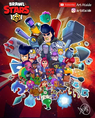 All characters brawl star poster. [The drawing process will be posted on my  YouTube channel] : r/Brawlstars